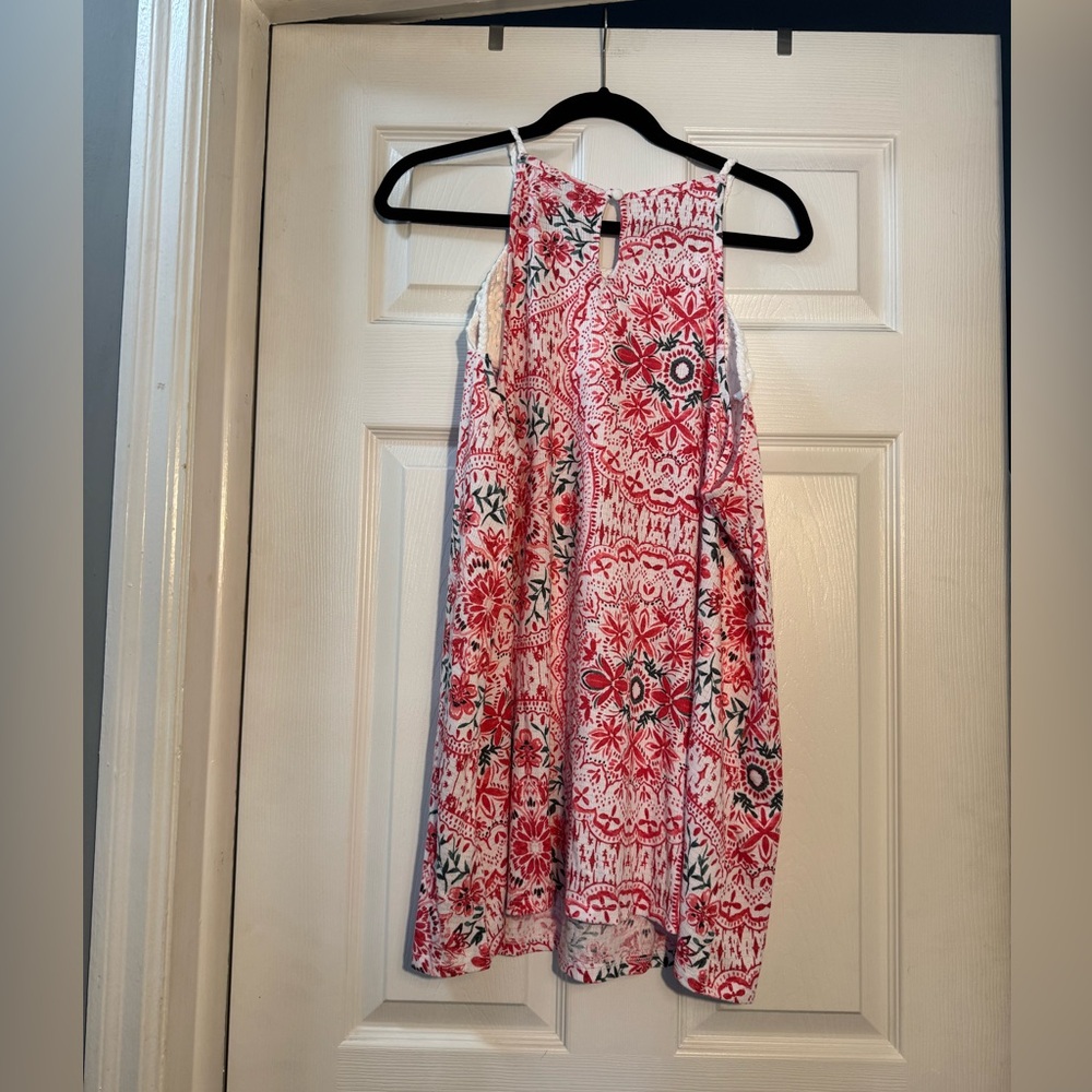 Torrid Boho Crochet Tank 3X Red White Floral Festival Top - Picture 4 of 4